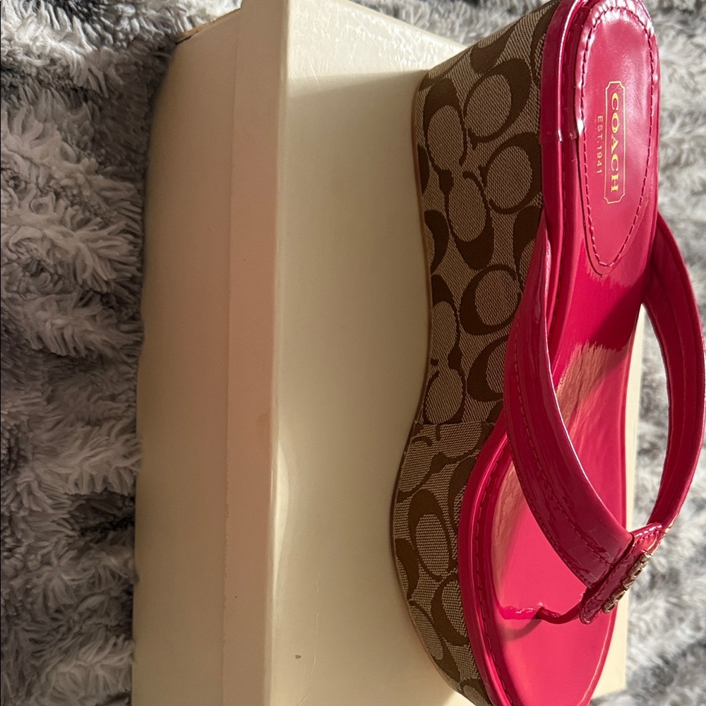 Coach Women's Hot Pink Sandals - Picture 8 of 12